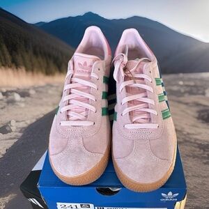 Adidas Women's Pastel Pink and Green Sneakers